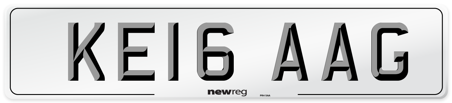 KE16 AAG Number Plate from New Reg